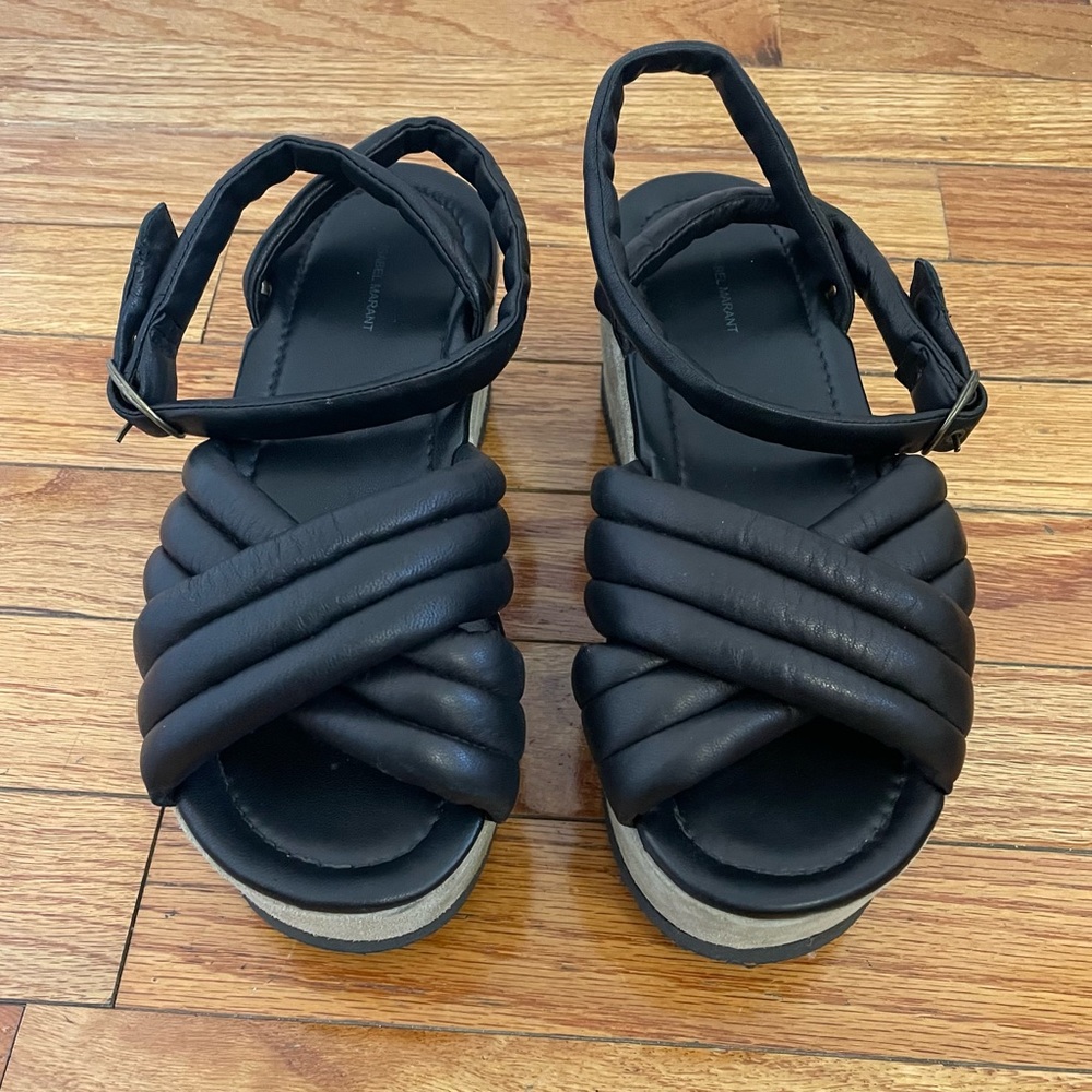 Isabel Marant Platform Leather Espadrilles - Picture 2 of 8